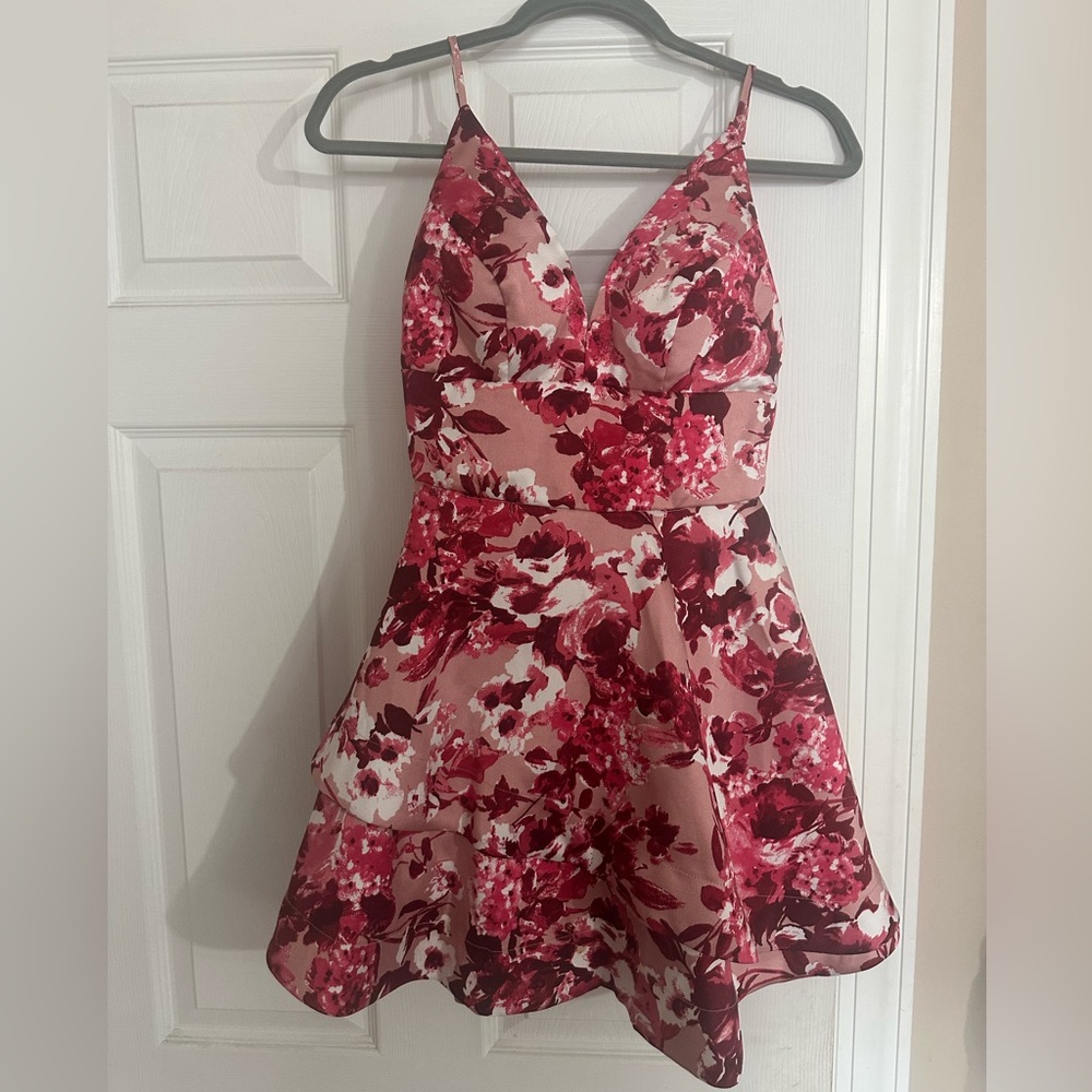 Windsor Pink and Red Floral Mini Dress